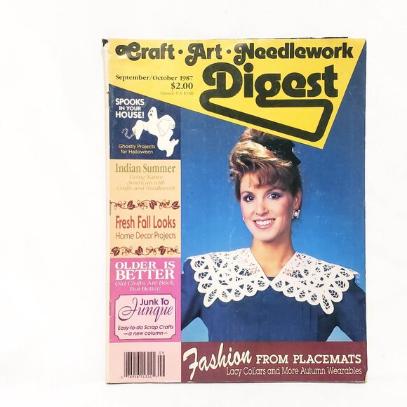 Craft Art Needlework Digest Magazine Sept Oct 1987 Indian Summer Spooks Fall - Picture 1 of 10